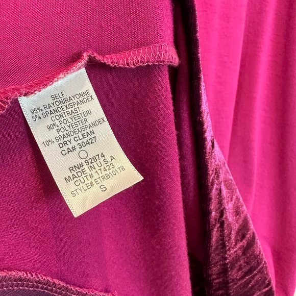 Ella Moss ruffle sleeveless fuschia pink with purple velvet trim top tunic - Picture 8 of 11